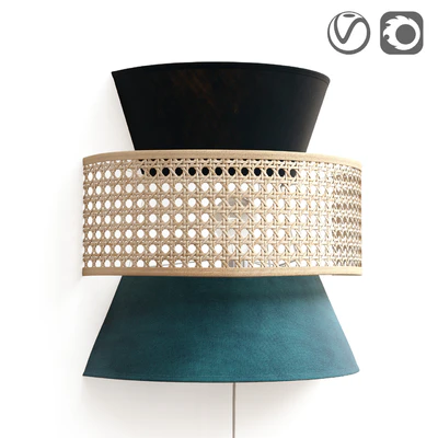 Wicker rattan wall lamp DOLKIE — Ver 1