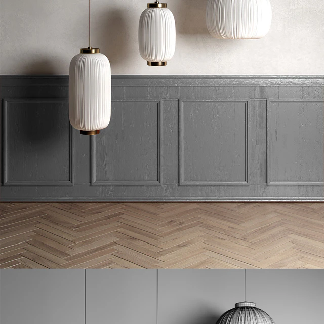 A set of Bloomingville lamps with floor and walls — Download