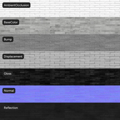 dragfaced running bond brick wall texture gray — View 2
