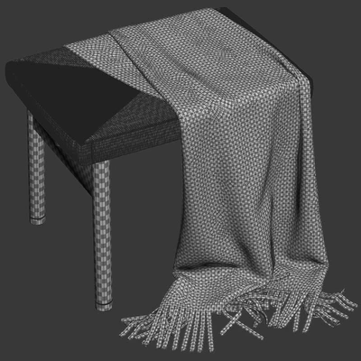 Wooden rattan ottoman / Wooden bench with wicker — Ver 3