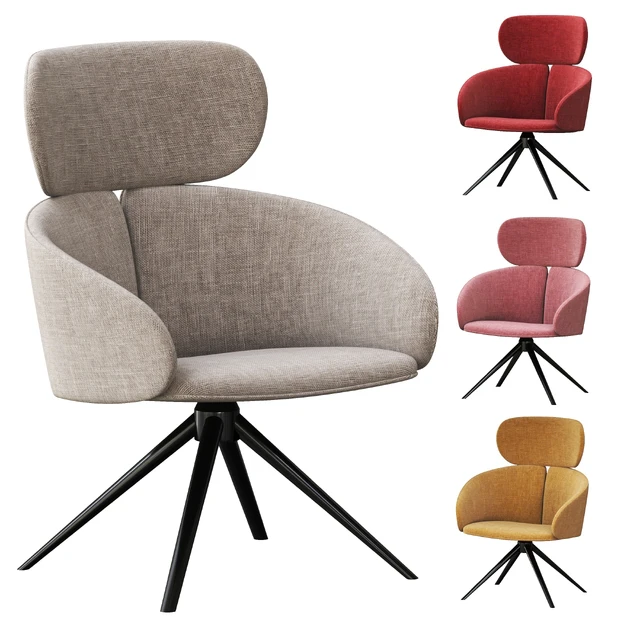 Mobboli PEACH Fabric armchair with headrest — Скачать