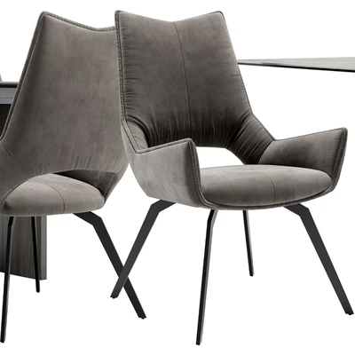 Dining chair BC1241 and table Meteor 180 — Ver 2