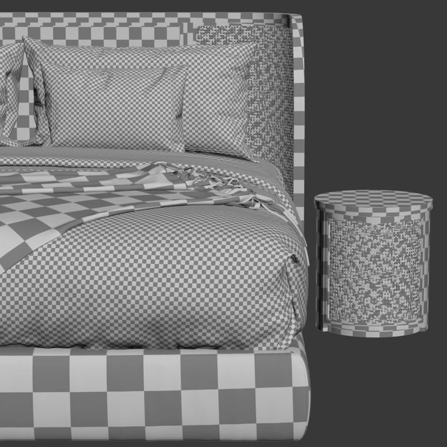 Wooden double bed DB57 / Double bed rattan — Descargar