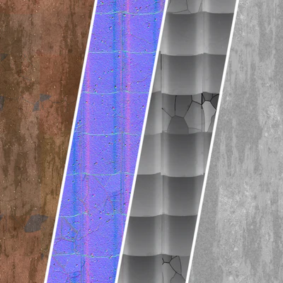 Roof Tile Materials 49- Concrete Roofing by Sbsar generator | Seamless, Pbr, 4k — Вид 2