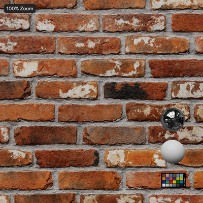 reclaimed running bond brick wall texture orange — View 3