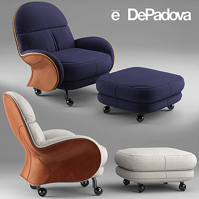 Armchair LOUISIANA De Padova Contract LOUISIANA — Ver 2