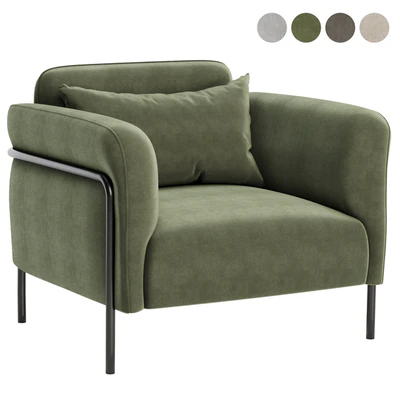 Fauteuil in fluweel Alistair armchair — Ver 4