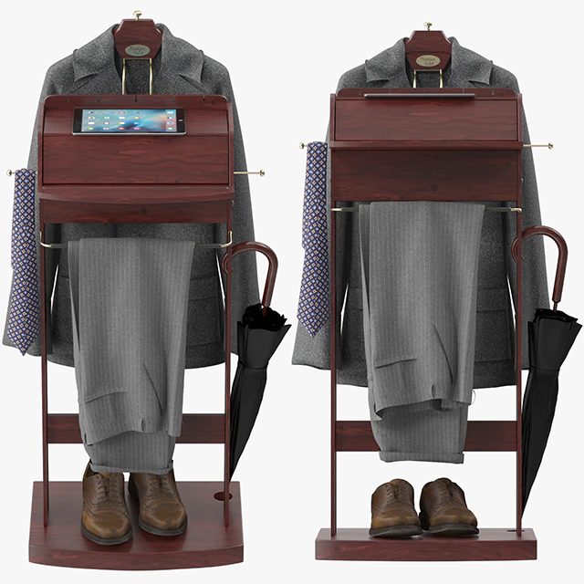 Mens Suit Brown Wooden Valet Stand — Скачать