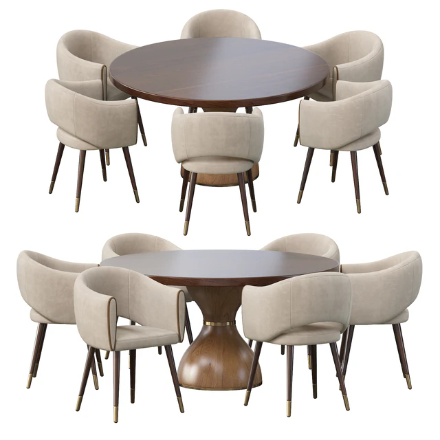 GRACE ARMCHAIR and POINT REYES BOTTICELLI LARGE ROUND DINING TABLE — Скачать