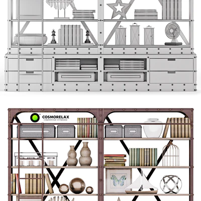 Cosmorelax\Стеллаж Дач (VT10967-01) +Декоративный набор LOFT — Вид 2