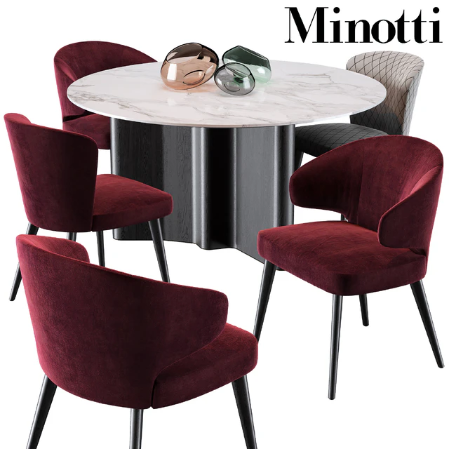 Minotti Aston Dining Chair Lou Dining Table — Скачать