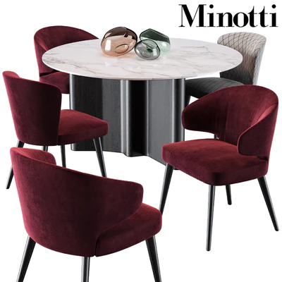 Minotti Aston Dining Chair Lou Dining Table — Вид 1