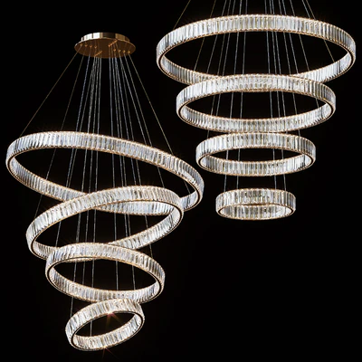 Cascading pendant chandeliers BERTOLDA CAS by lampatron ⌀ 100cm ⌀ 80cm ⌀ 60cm ⌀ 40cm — Ver 1