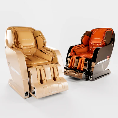 Massage chair Yamaguchi Axiom in Champagne and Chrome colors — Ver 1