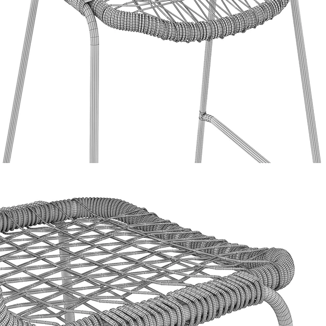 Bar Stool Allu Gervasoni Restaurant Woven Knitted — Скачать