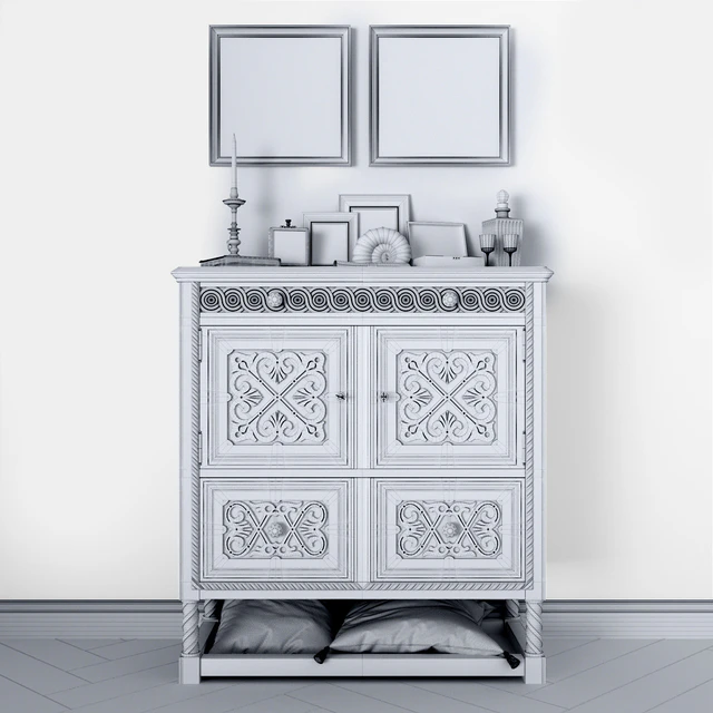 комод Winter White Antique Cabinet — Скачать