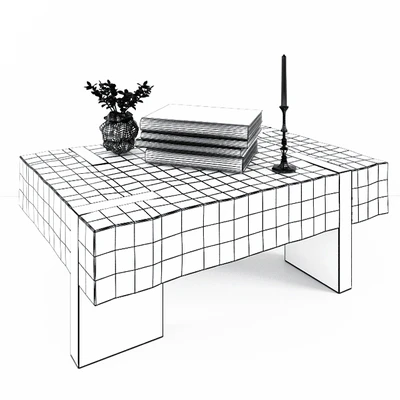 Coffee table from wood and metal — Ver 2