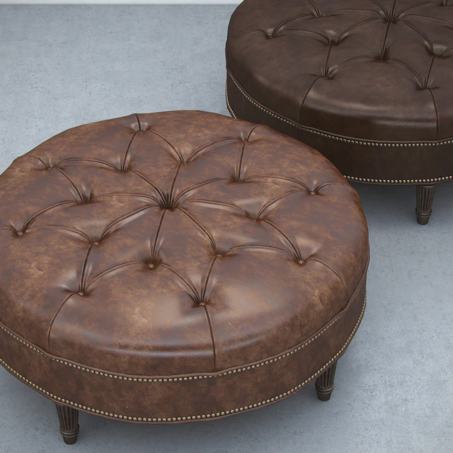 Vintage Large Round Ottoman — Скачать
