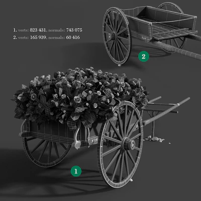 Cart with flowers — Ver 2