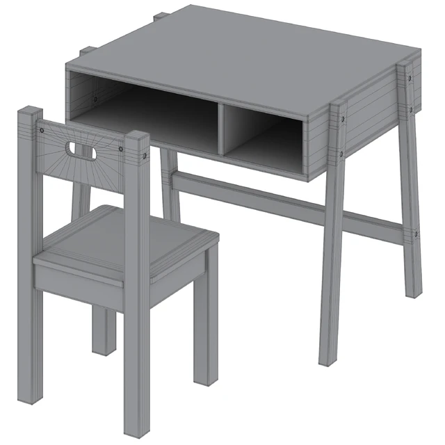 Wooden children's table and chair Belfy by Sklum — Descargar