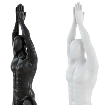 Male abstract mannequin stands in yoga pose 109 — Ver 4