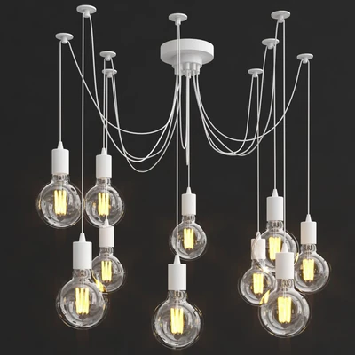 10 Light Cable Chandelier in white — Вид 1