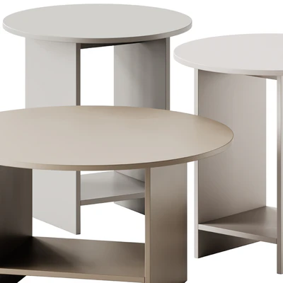 e15 HEIJI Round Coffee Tables set — Ver 2