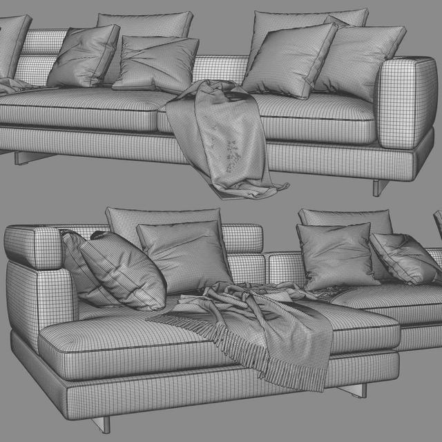 Minotti Alexander Chaise Longue Sofa — Скачать