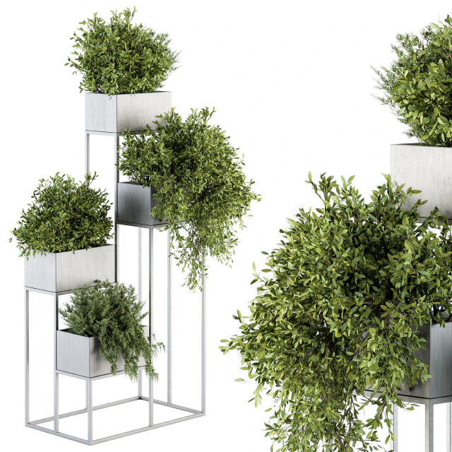 indoor Plant Set 213 - Silver Plant Stand — Descargar