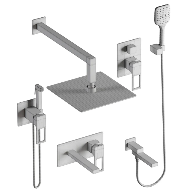 Gappo Shower Set Black Wall Mounted 001 — Download