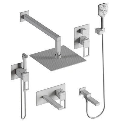 Gappo Shower Set Black Wall Mounted 001 — View 3