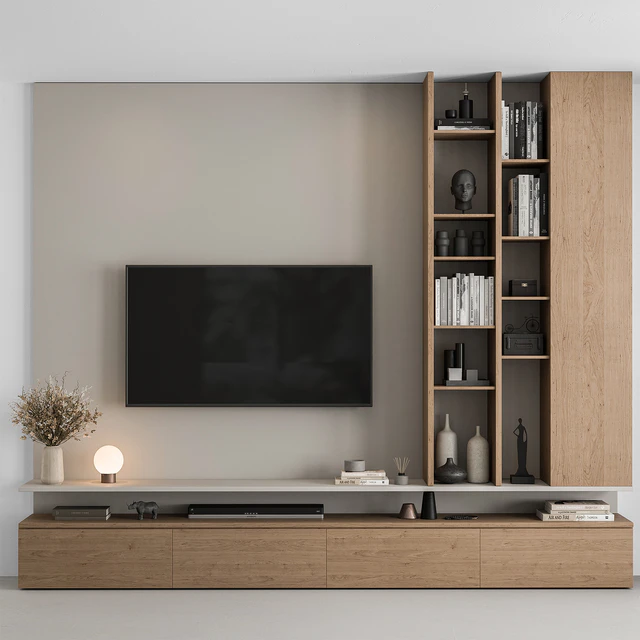 TV Wall White and Wood - Set 69 — Descargar