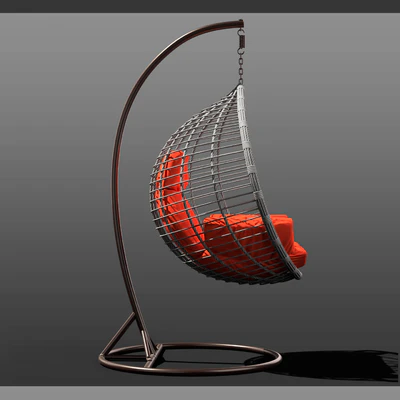 Suspended wicker chair rocking Acapulco in 4 colors — Ver 3