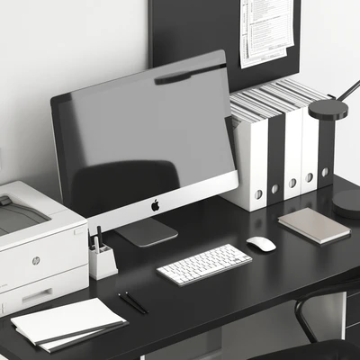 Ikea Office Workplace with Alex Table and Alefjall Chair — Вид 2