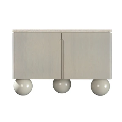 Olbia Commode, Travertine, Memphis, France, Le Berre Vevaud — Ver 2