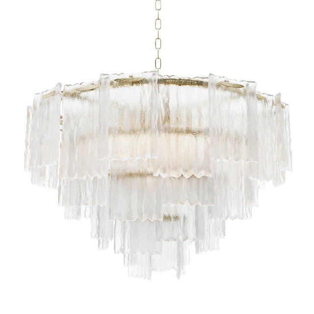 Round pendant chandelier made of ribbed glass Garda Decor 164FA-33128 — Descargar