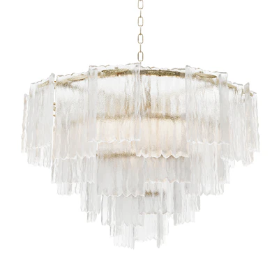 Round pendant chandelier made of ribbed glass Garda Decor 164FA-33128 — Ver 3