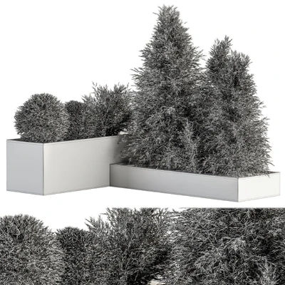 Outdoor Plant Set 231 - Plant Box with Tree — Ver 2