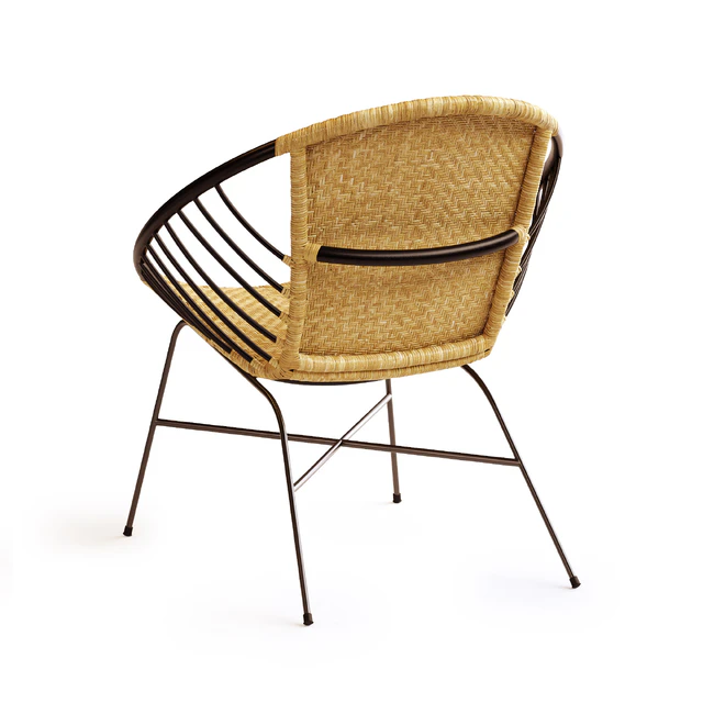Rattan and metal ball chair, NIHOVE — Descargar