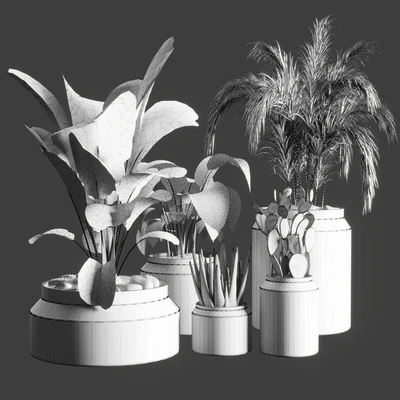 collection Indoor plant 33-concrate vase — Ver 2