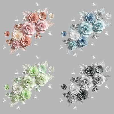 Composition of paper flowers — Ver 2
