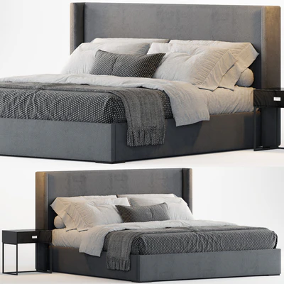 RH Lawson Shelter Nontufted Fabric Bed — Вид 1