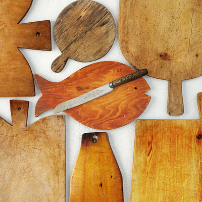 Antique Cutting Boards with Knife — Ver 2