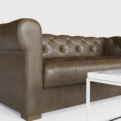 MODENA CHESTERFIELD LEATHER SOFA — Ver 2