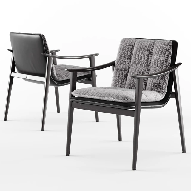 Minotti LINHA table and FYNN SADDLE HIDE Chair — Скачать