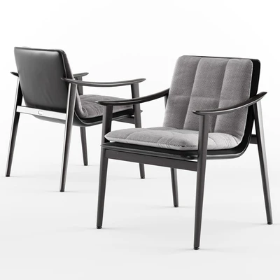Minotti LINHA table and FYNN SADDLE HIDE Chair — Вид 3