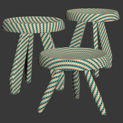 Tabouret Meribel by CASSINA / Round wooden stools — Ver 3