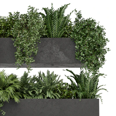 Hanging Plants in rusty Concrete Pot - Set 589 — Вид 2