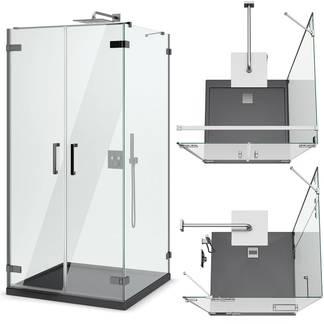 Shower enclosures and doors Radaway | Arta black set 103 — Descargar