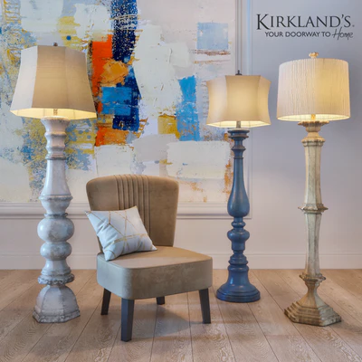 A set of floor lamps "KIRKLANDS" and a chair "JULIA GRUP JAN" — Descargar